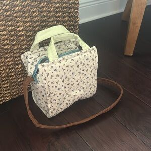 Zara quilted floral handbag